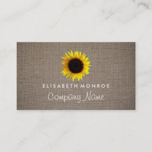 Solros och Burlap, Floristry Visitkort