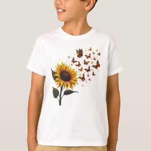 Solros och butterflies Vintage Art T Shirt