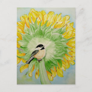 Solros och Chickadee Vykort
