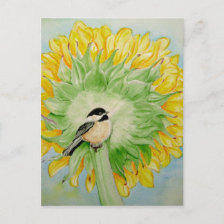 Solros och Chickadee Vykort