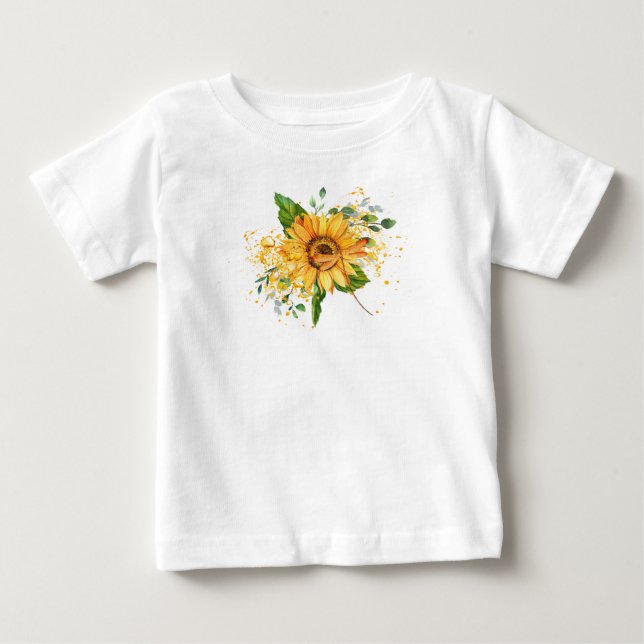 Solros och drakbläckdroppar t shirt (Framsida)
