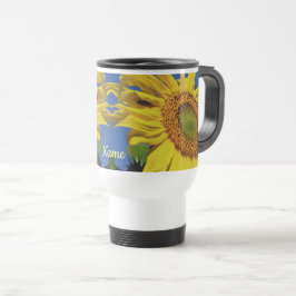 Solros och gästblomma Personlig Resemugg