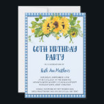Solros och Gingham Photo 60:e Födelsedagsfesten Inbjudningar<br><div class="desc">Solros och Gingham 60:e Födelsedagsfest inbjudan - Vackra,  vibrerande solrosor och gröna blommor finns med i denna design. Fet,  unik typografi med ett foto på inbjudningens baksida. Kommer också att vara tillgängligt utan foto. Födelsedagsfest inbjudan ingår i en samling.</div>