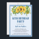 Solros och Gingham Photo 60:e Födelsedagsfesten Inbjudningar<br><div class="desc">Solros och Gingham 60:e Födelsedagsfest inbjudan - Vackra,  vibrerande solrosor och gröna blommor finns med i denna design. Fet,  unik typografi med ett foto på inbjudningens baksida. Kommer också att vara tillgängligt utan foto. Födelsedagsfest inbjudan ingår i en samling.</div>