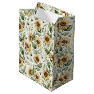 Solros och humlor Blommig