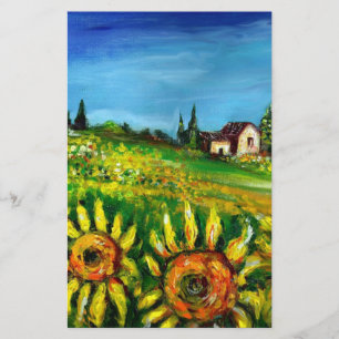 SOLROS OCH LANDSBYGD I TOSCANA BREVPAPPER