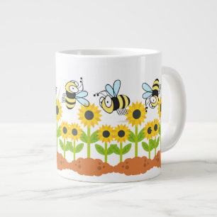 Solros och Lycklig Bee Garden Nature Jumbo Mugg