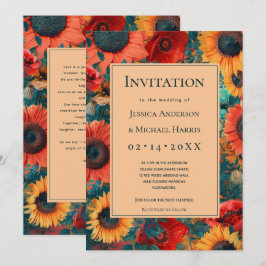 Solros och poppy Reverie Inbjudningar