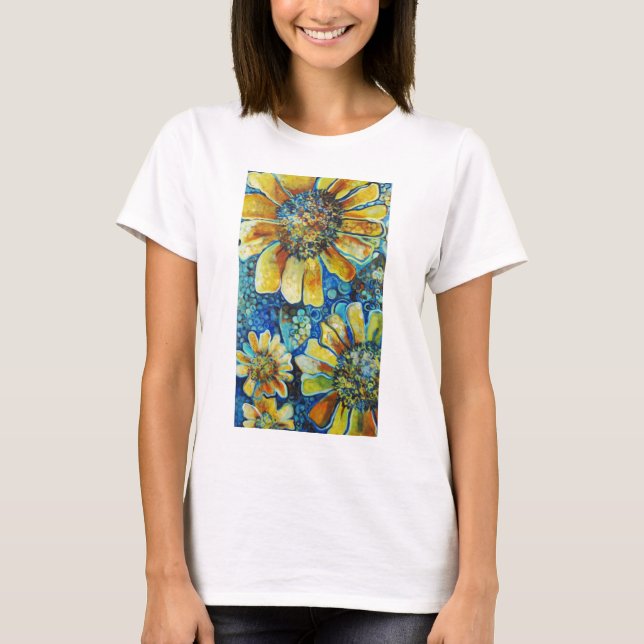 Solros- och prick-t-shirts tee shirt (Framsida)