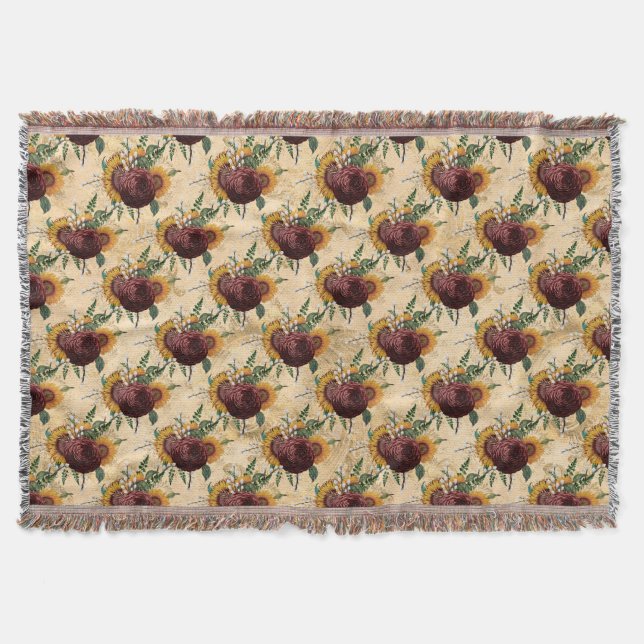 Solros och Ranunculus Filt (Framsidan)