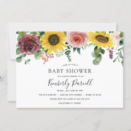 Solros och Ro Baby Shower Inbjudningar