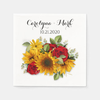 Solros och Ro Botaniska Bröllop Napkins Pappersservett