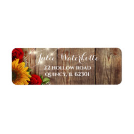 Solros och Ro Rustic Address Label Returadress Etikett