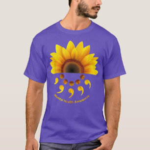 Solros och semikolon - medvetenhet om psykisk häls t shirt