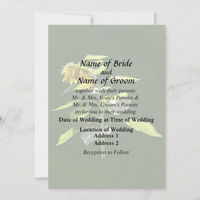 Solros och Sparrow Inbjudningar (Framsida)