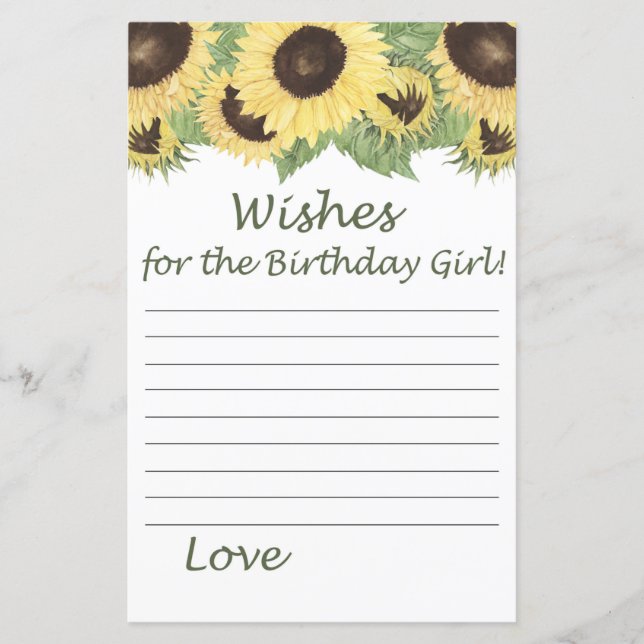 Solros Önskemål för födelsedagstjuren (Framsida)