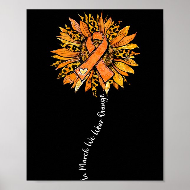 Solros Orange Band Multipel Skleros Medvetenhet Poster (Framsidan)