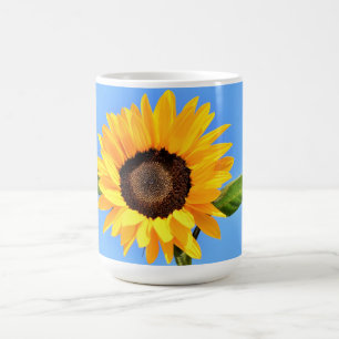 Solros på Blå himmel-kaffe Mugg
