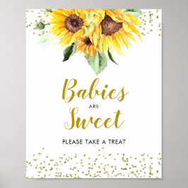 Solros på det sätt som Baby Shower Spädbarn är söt Poster