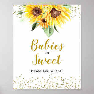 Solros på det sätt som Baby Shower Spädbarn är söt Poster