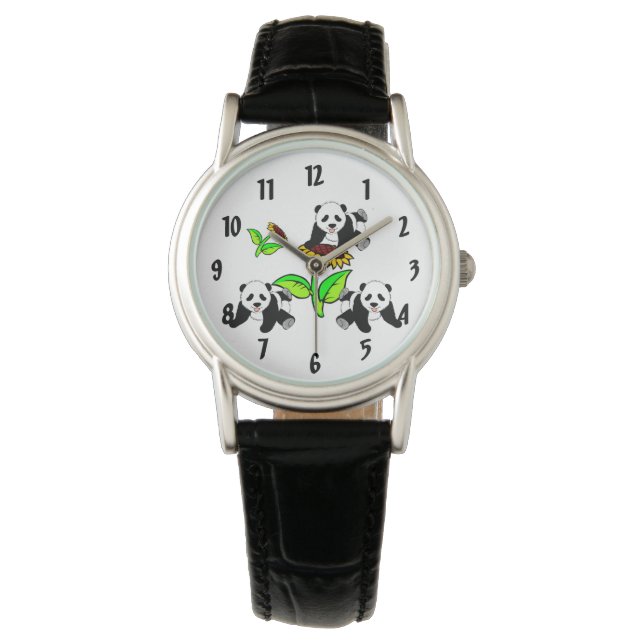 Solros Panda Bears Armbandsur (Framsida)