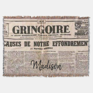 Solros Paris Frankrike News Throw Blanket Filt