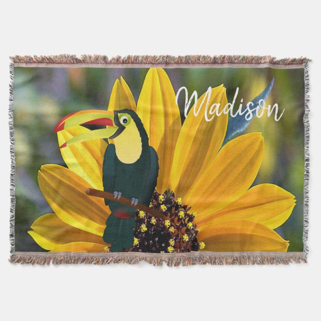 Solros Parrot Throw Blanket Filt (Framsidan)