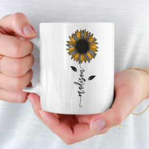 Solros Personlig Namn Stem Kaffemugg