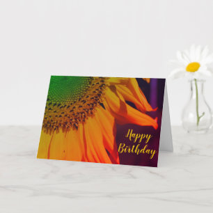 Solros Petals Färg Anpassade Birthday Card Kort