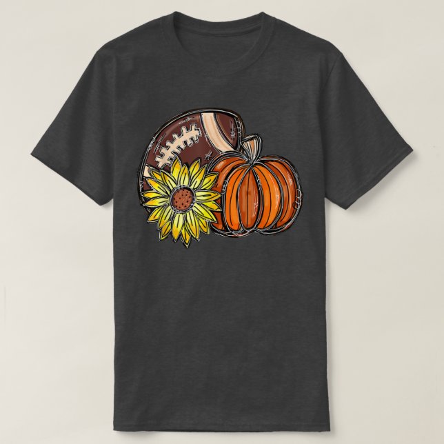 Solros Pumpkin Football Sports Autumn Vibes Tha T Shirt (Design framsida)