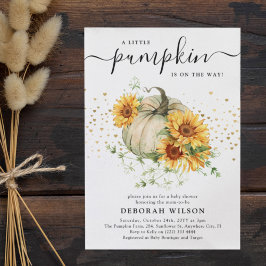 Solros Pumpkin Gender Neutral Baby Shower Inbjudningar