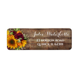 Solros Pumpkin Ro Rustic Address Label Returadress Etikett