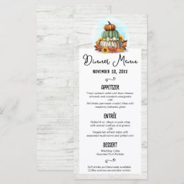 Solros Pumpkin Rustic Land Fall Farm Menu Program