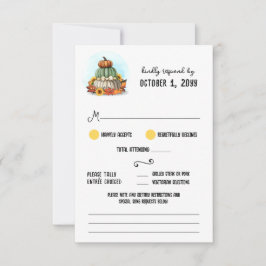 Solros Pumpkin Rustic Land Farm Fall Wedding OSA Kort