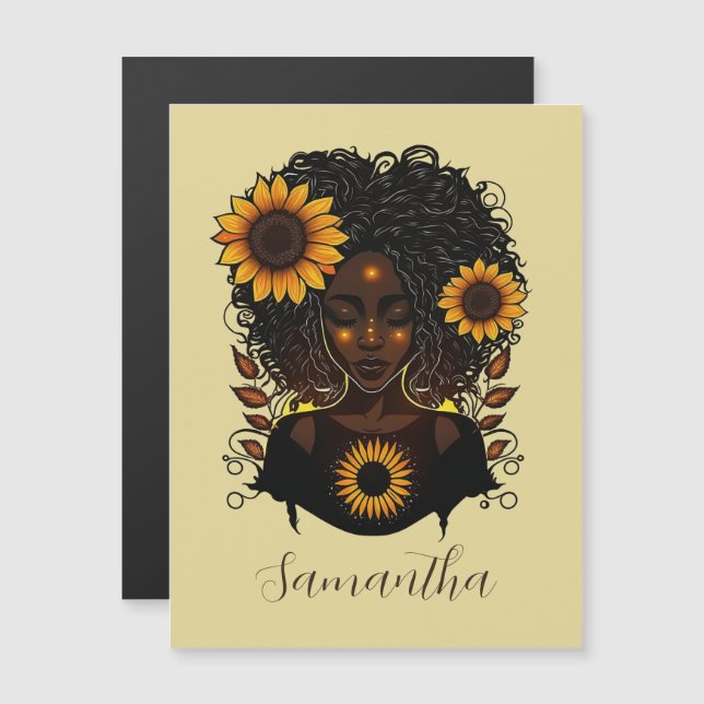 Solros Queen Afro Woman (Fram/baksida)