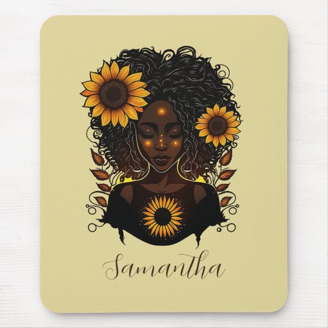 Solros Queen Afro Woman Musmatta (Framsidan)