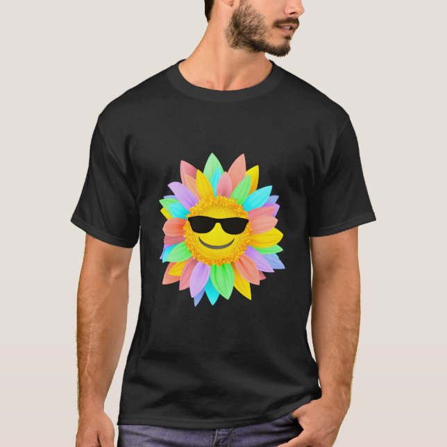 Solros Rainbow Smile Shades T Shirt (Framsida)