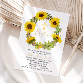 Solros Ram Baptism Christening Inbjudningar