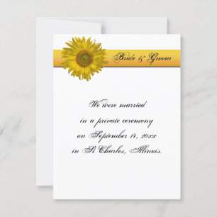 Solros Rand Giftermål / Elopement annons Meddelande