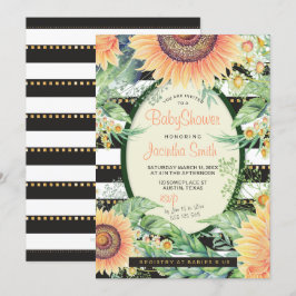 Solros Rand Glam Baby Shower | Modern Rustic Inbjudningar