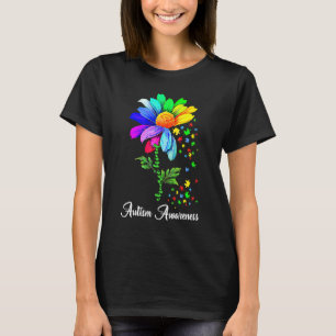 Solros Regnbåge Välj Snäll Autism Medvetenhet Puss T Shirt