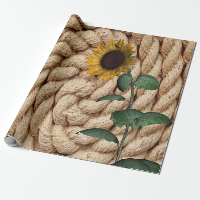 Solros rep matt inslagspapper presentpapper (Utrullad)