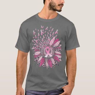 Solros Ribbon Leopard Rosa Breast Cancer Awaren T Shirt