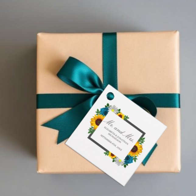 Solros Ro Daisy Blommigt Bröllop Gåvor Etiketter (Skapare uppladdad)