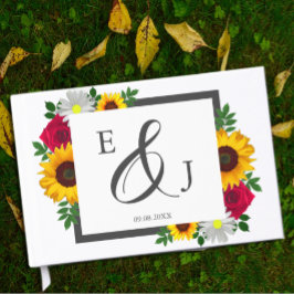 Solros Ro Daisy Hösten Blommigt Bröllop Gästböcker