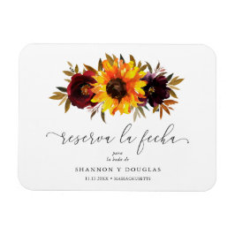 Solros Ro Rustic Fall Spanska Spara datumet Magnet