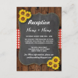 Solros Röd Rustik Bröllopsmottagning Kort