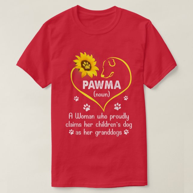 Solros Rolig hund Älskare Pawma Mors dag T-Shi T Shirt (Design framsida)