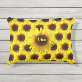 Solros - Roligt för utomhusdäck Utomhuskudde