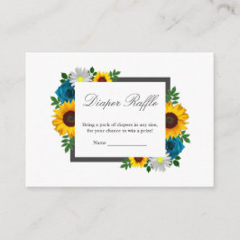 Solros Ros Tusenskönor Blommig Baby Shower Tilläggskort